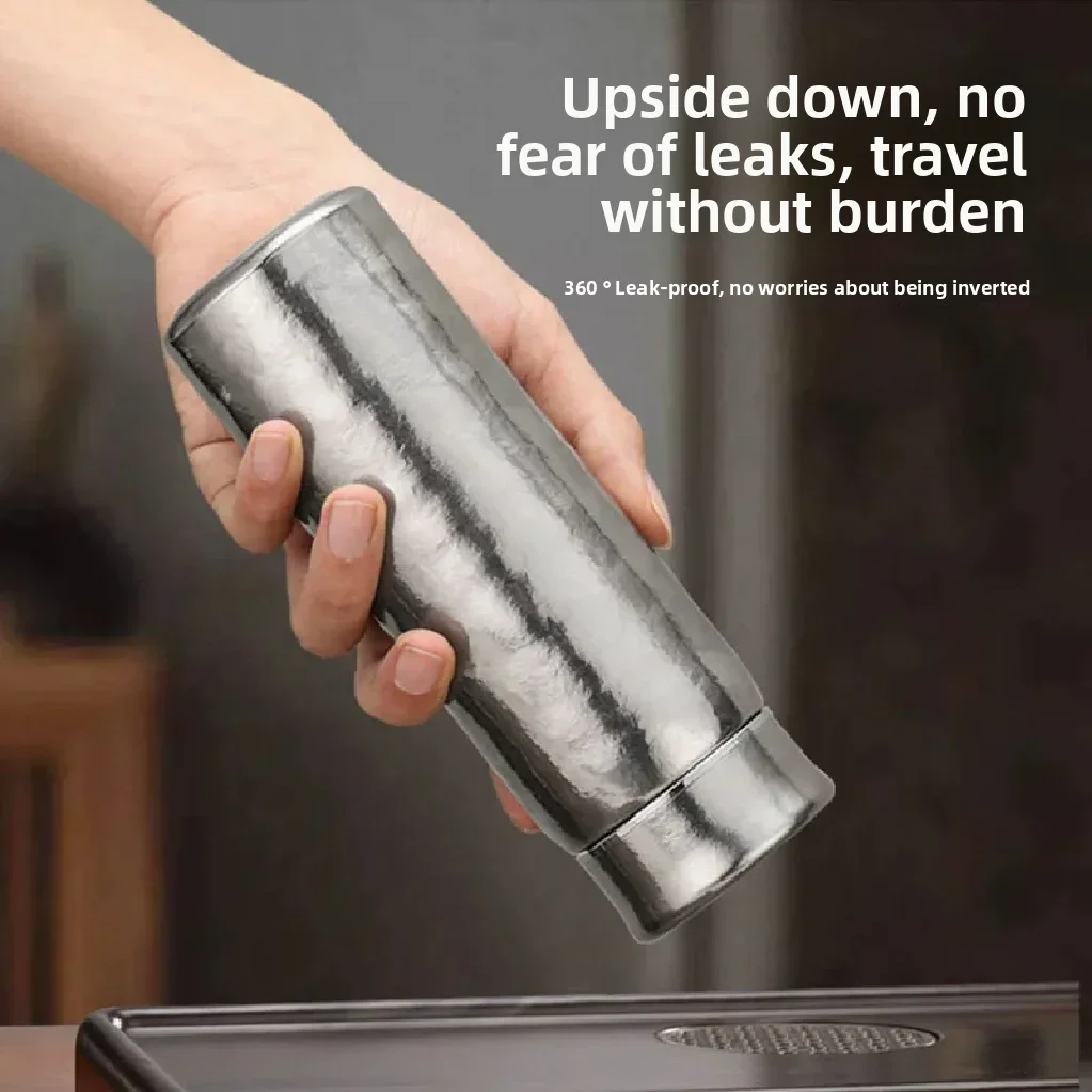 200/300ml pure titanium thermos cup with a filter, gift box style double-layer vacuum flask, drinkware, holiday gift Portable