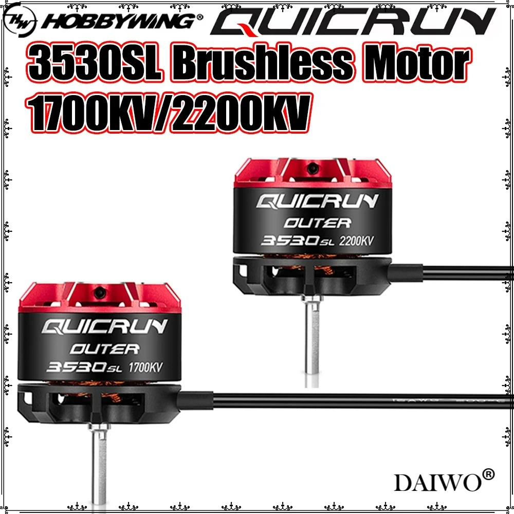 

Бесколлекторный двигатель Hobbywing Quicrun 3530sl 2200kv/1700kv для радиоуправляемых машин 1/10 Axial SCX10, 1/12 MJX WLtoys FMS