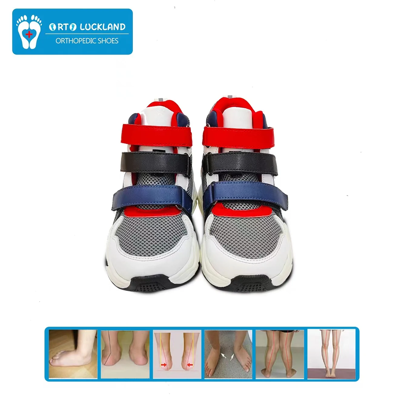 Sneakers per bambini stivali ortopedici primaverili per ragazzi per bambini scarpe Casual in pelle con soletta ortopedica da 2 a 8 anni