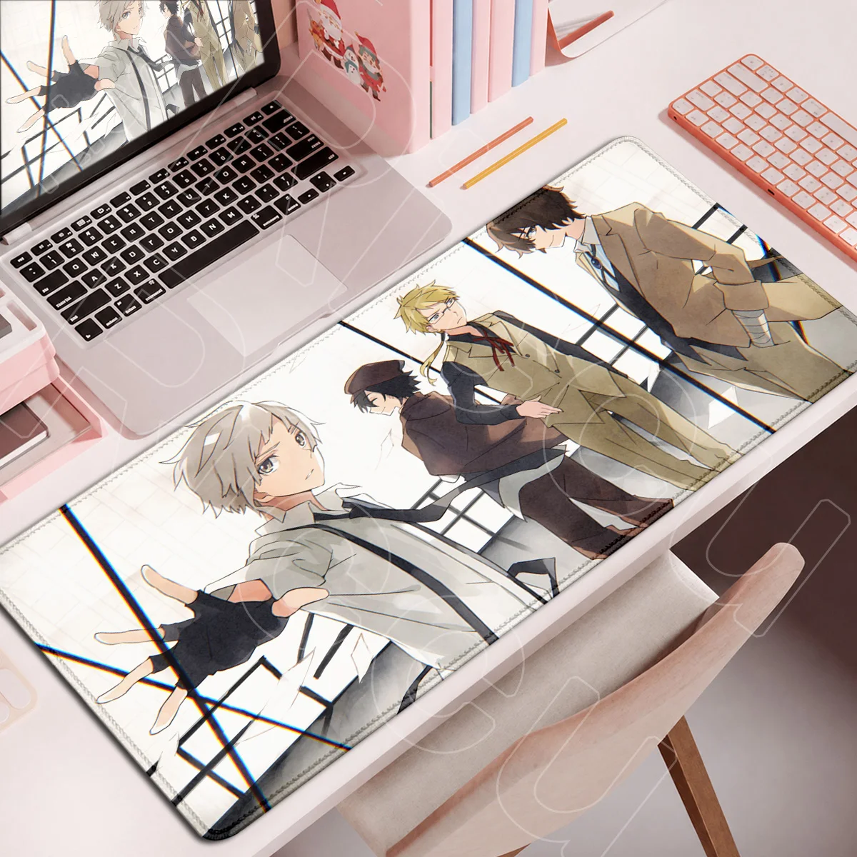 900x400mm Tastatur Laptop Tischmatte Große Bungo Stray Dogs Osamu Dazai Anime Mauspads Computer E-Sport Gamer Rutschfeste Mauspads – Detail 15