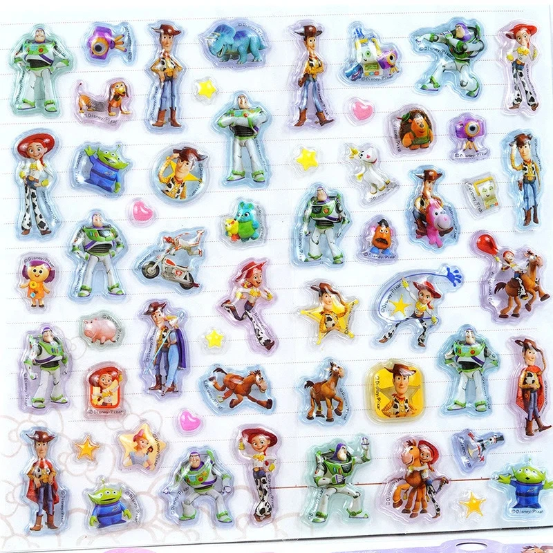 1/2pcs Kawaii Japanese 3d Embossed Sticker Diy Mobile Phone Decoration Cartoon Student Account Stationery Sticker Crystal Sticke view 6