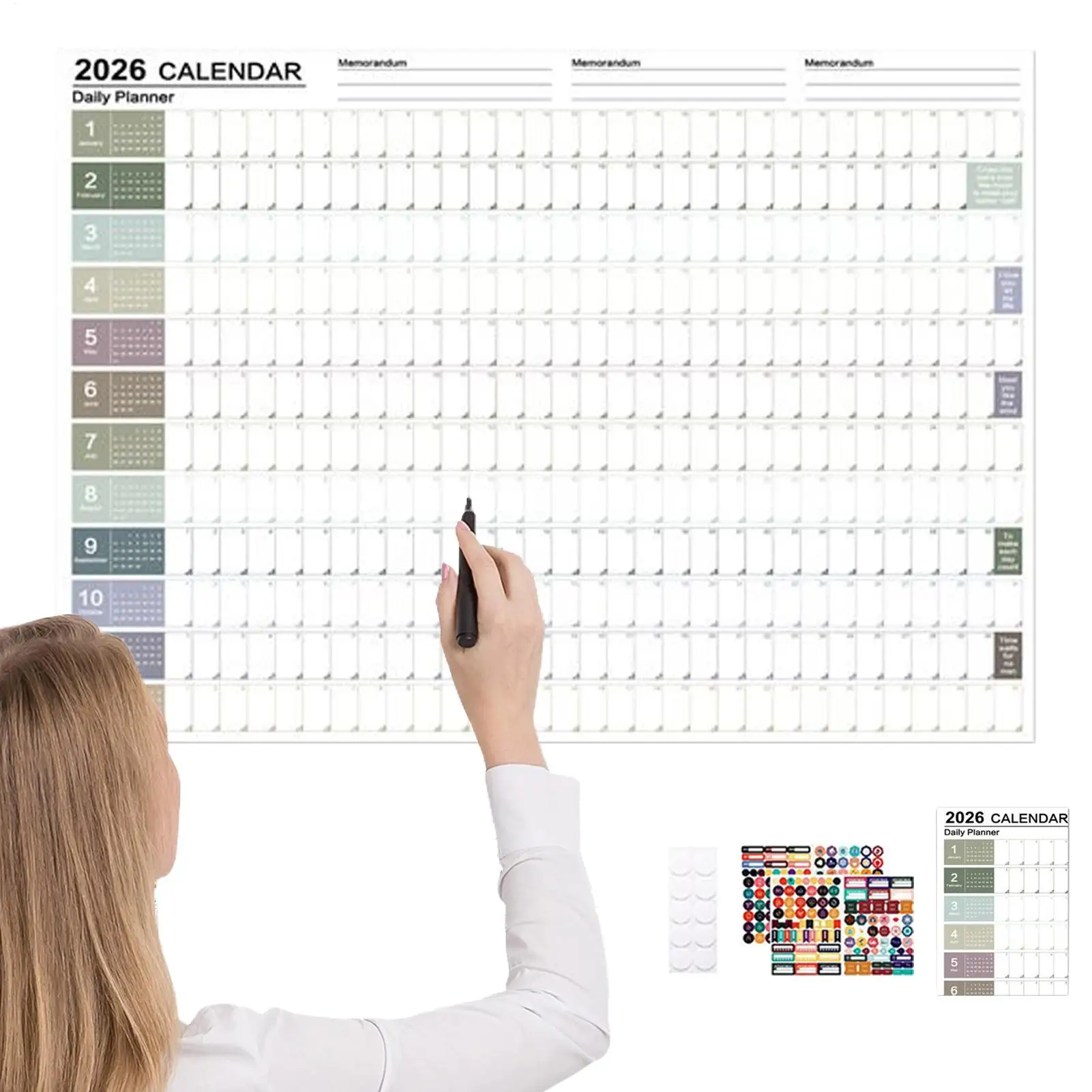 

Wall Calendar Daily Planner 2026 Calendar 12 Month Folded 2026 Poster Schedule Organizer for Family Friends Students Teachers