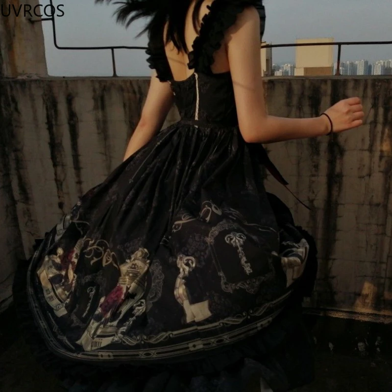 Gothic Stil Vintage Lolita Jsk Kleid Frauen Japan Harajuku Cosplay Kostüme Nightingale und Rose Viktorianischen Prinzessin Party Kleid