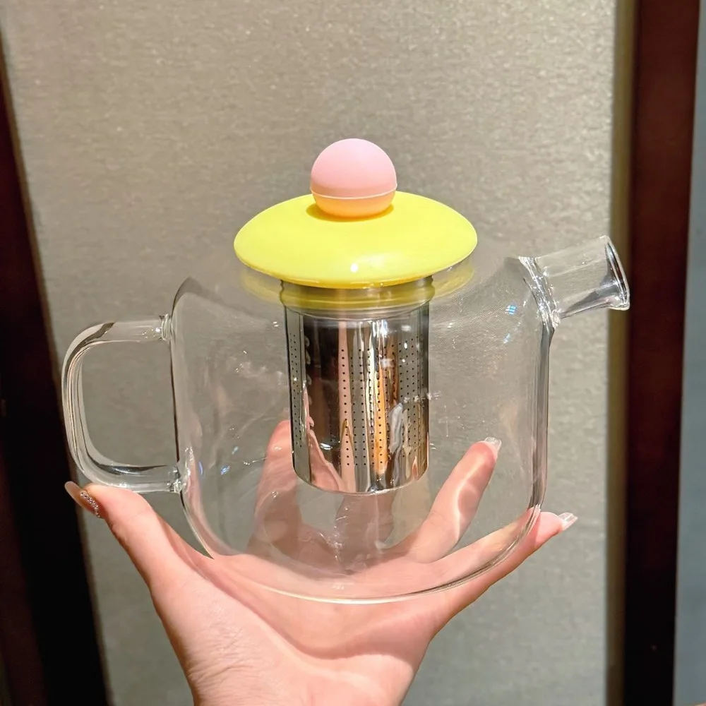 

Стеклянный чайник 1000 мл, съемный заварочный чайник из нержавеющей стали 304, чайник из боросиликатного стекла, термостойкий чайный пивоварник для дома