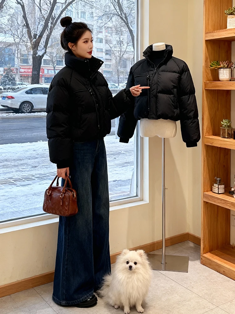   Thiened Cappotto invernale da donna Piumino in cotone trapuntato Faionable Jaet Coreano Sle Pendolarismo Vestibilità ampia Cerniera