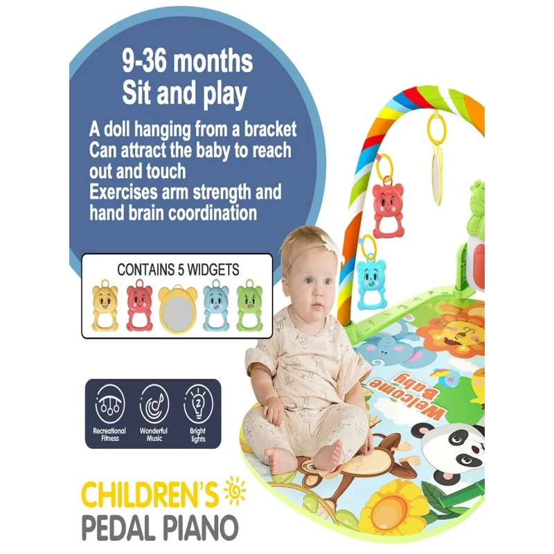 Kinderpedaal piano onderwijs vroeg onderwijs muziek fitness baby muziek fitnessapparatuur speelgoed lichte kruipmat