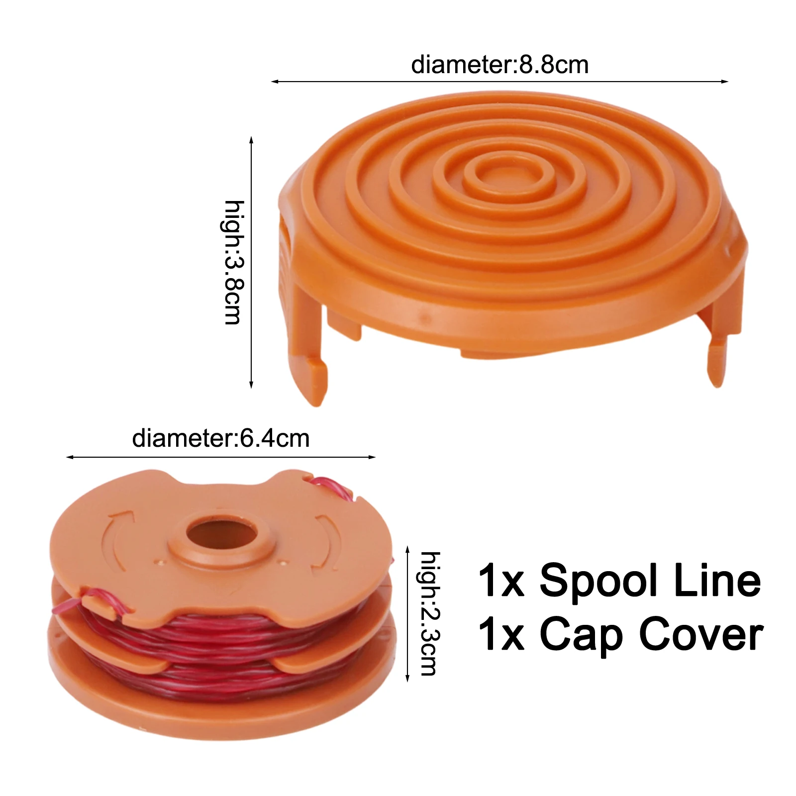 Two-Layer Nylon Spool Kit with Protective Cover for WORX WG105 WG106 WG108 WG109 WG112 WG113 WG115 WG116 WG117 WG118 Models
