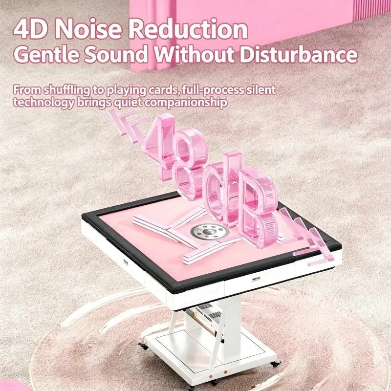 7.0 Silent Tech Double Folding Mini Mahjong Table, Automatic Home Electric Low Noise Machine with Heating
