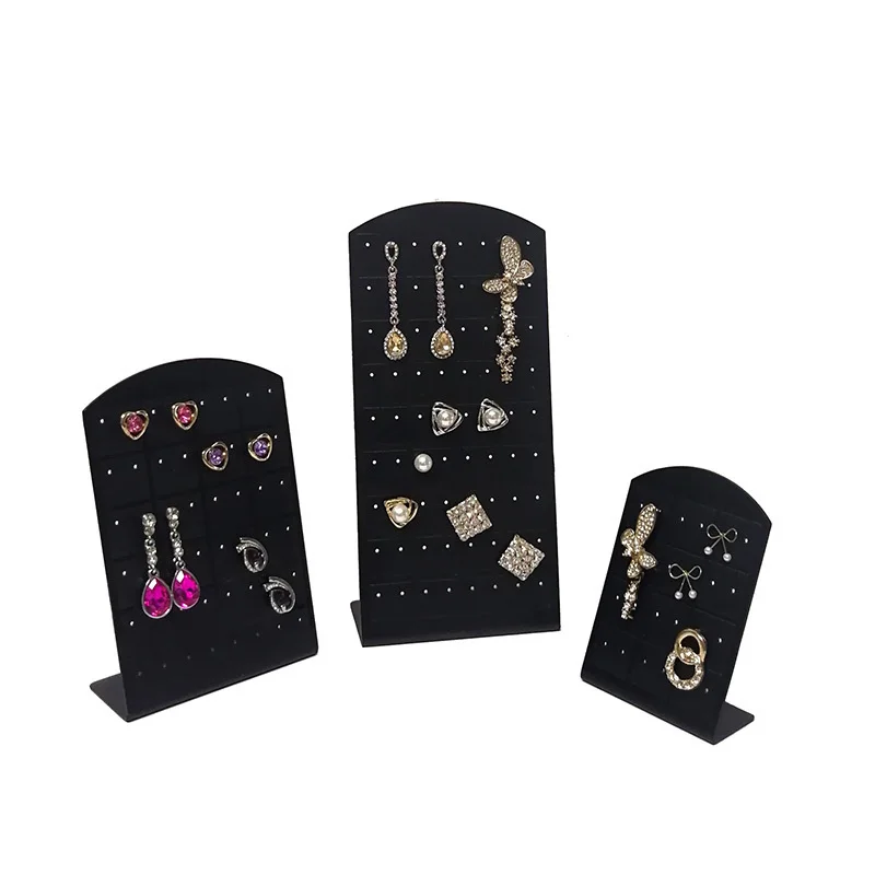 

12/24/36 Pairs Plastic Earring Display Stand Earring Stud Storage Rack Black L-shaped Earring Organizer Jewerly Standing Holder