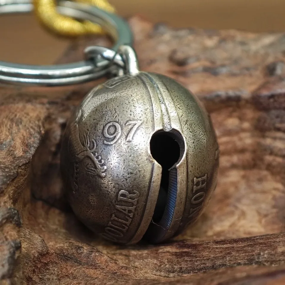 Hong Kong 1997 Kirin Commemorative Small Round Bell Pendant Personalized Keychain