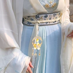 2026 chinese manual forbidden step pendant fairy long tassel versatile hanfu accessory dainty ru dress pressed collar ornaments