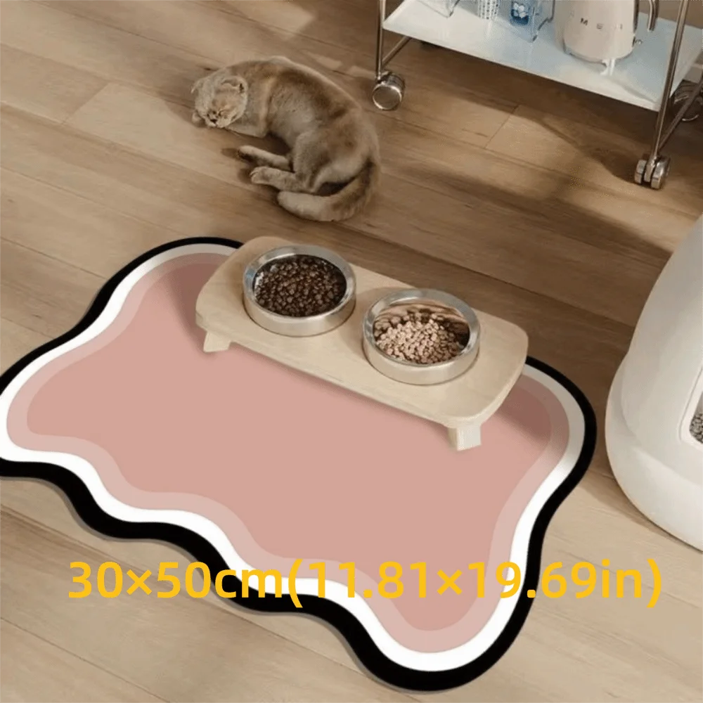 

Durable Diatom Mud Pet Feeding Mat Anti-Slip Easy to Maintain Cat Dog Floor Mat Waterproof Pet Food Mat Dog Cat Feeding