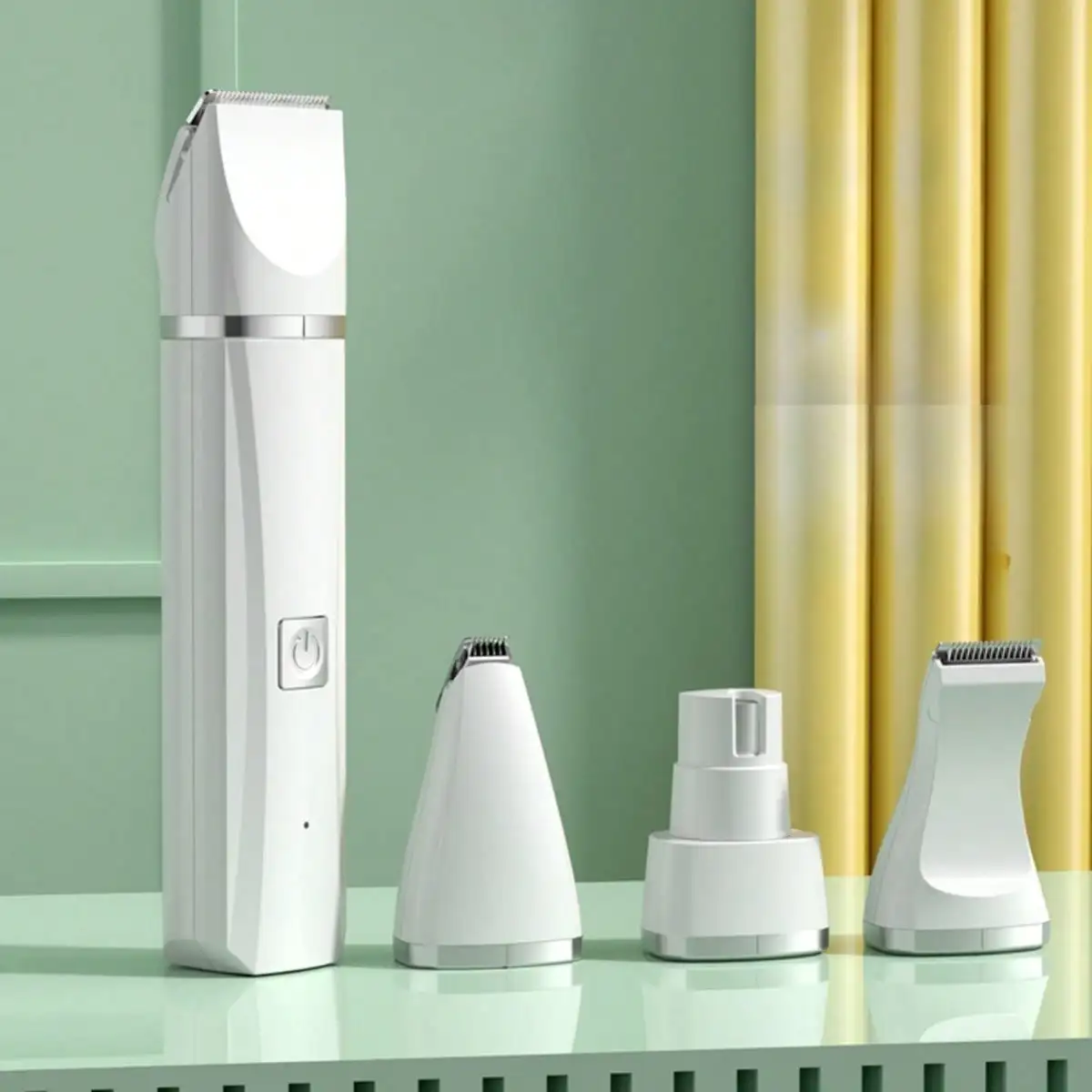 

Dog Grooming Kit Hair Low Noise Paw Trimmer- Rechargeable - Cordless Quiet Nail Grinder Shaver for Cats and Other Pets