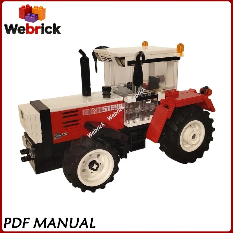 

Vintage Farm Tractor MOC Bricks Realistic Farming Truck Detailed Structure Assembly Gift for Farm Model Fans