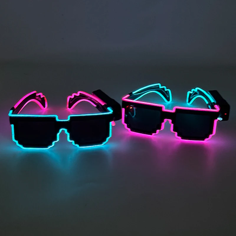 

Wireless Halloween Party Led Glasses Cool Unisex Sunglasses With Neon Light Glowing For Halloween