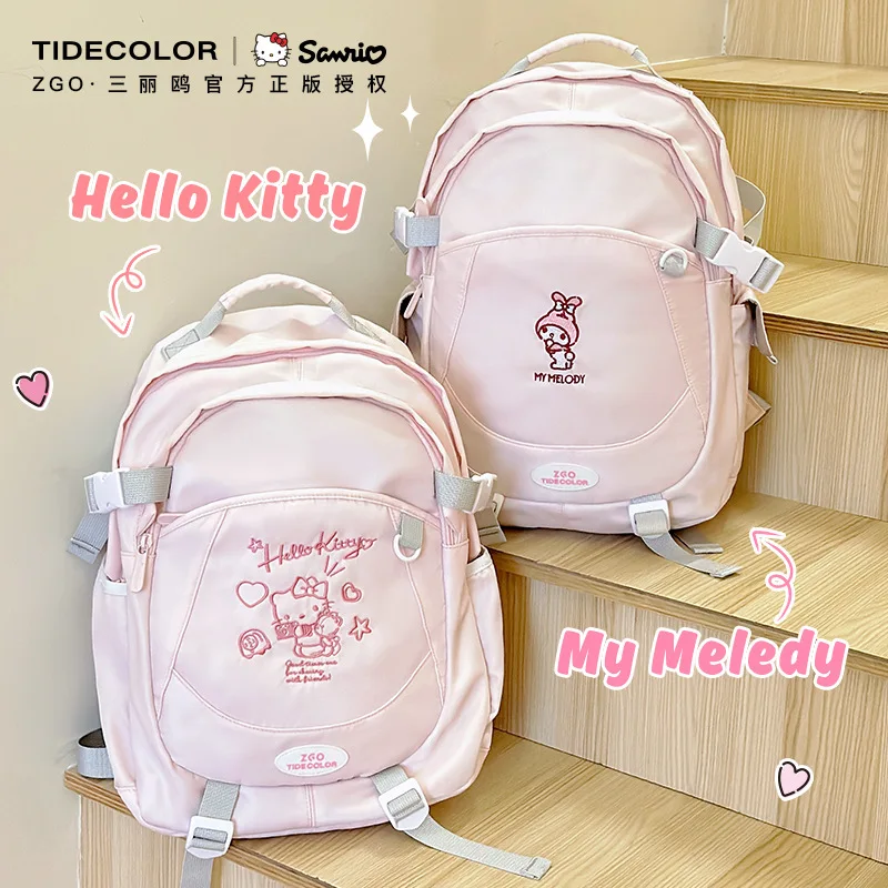 

Sanrio Hello Kitty Backpack Cute Embroidery Large Capacity School Bag for Girls Cartoon character design is super cute