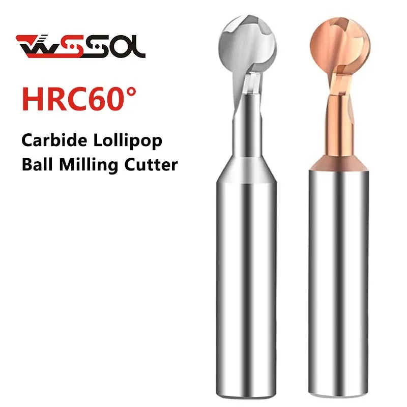 Carbide lollipop end mill coated T-shaped ball lollipop milling cutter 2F 3F front and rear deburring arc chamfering ball head m