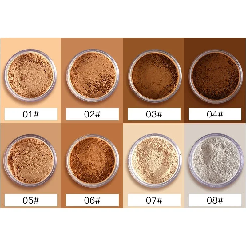 แต่งหน้า Loose Setting Powder Matte Mineral Oil-Control คอนซีลเลอร์ใบหน้าติดทนนาน Finishing Bronzer Contour สําหรับผิวสีดําเข้ม