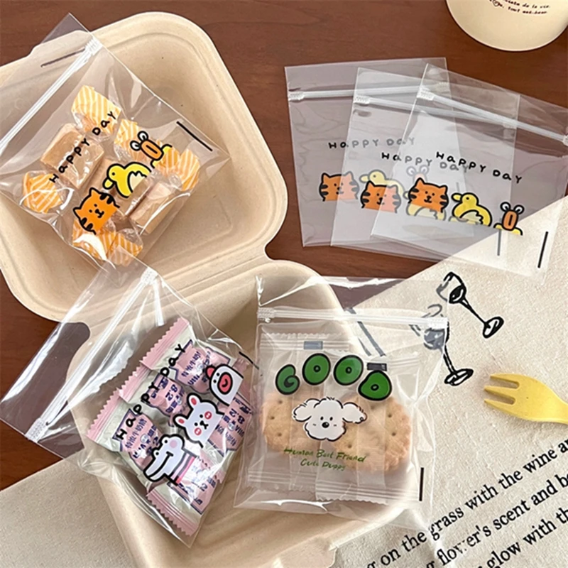 10 Teile/satz Kawaii Verdicken Reißverschluss Versiegelte Taschen Klare PVC Lagerung Tasche für Kleine Schmuck Lebensmittel Verpackung Wiederverschließbare Druckverschlussbeutel