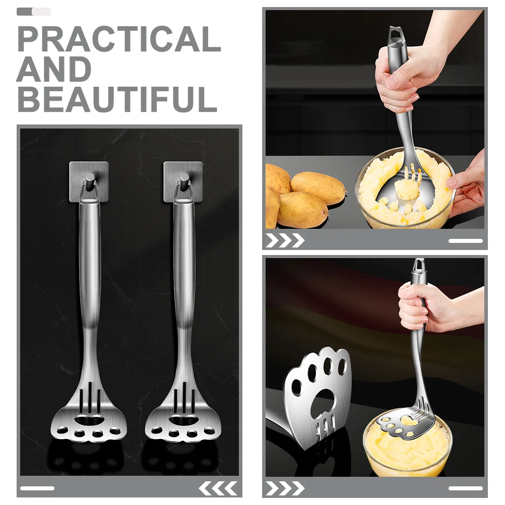 

1pc Stainless Steel Potato Masher Heavy Duty Vegetable Presser For Potato Pumpkin Carrot Puree Kitchen Tool Household Gadgets