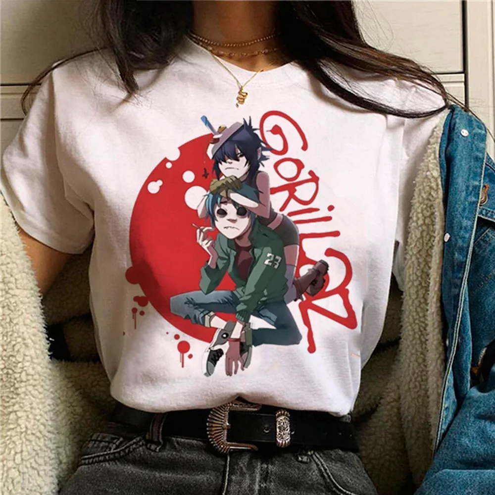 Gorillaz Tee women designer Japanese summer t shirt girl streetwear funny designer clothing