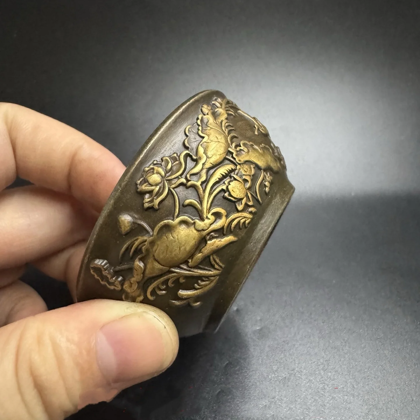 Brass Copper Bowl, Micro Carved Copper Tribute Bowl, Antique Bronze Ware