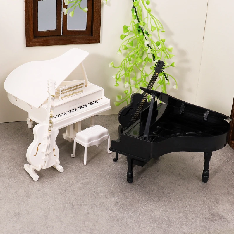 Maison de poupée Simulation Piano guitare violoncelle modèle maison de poupée Instruments de musique meubles décoration maison de poupées ornements de maison 1/12