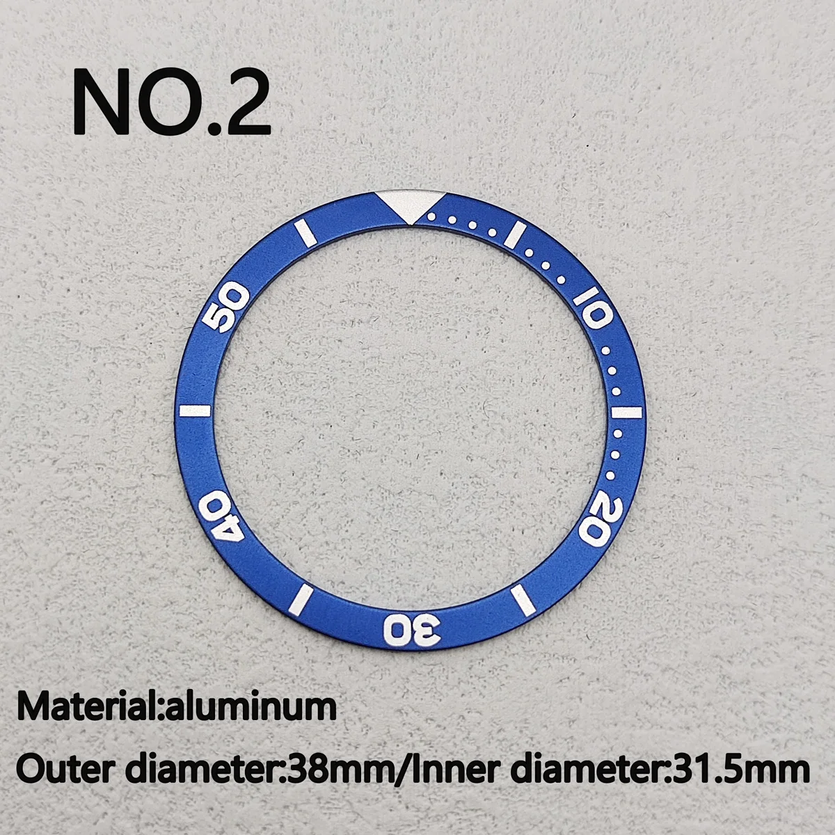 Flat aluminum Bezel Insert 38mm*31.5mm substitute watch insert ring luminous celebrities Watch Accessories 18