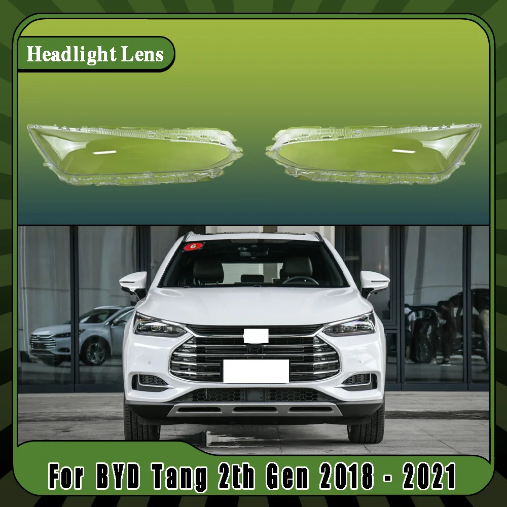 Front Car Protective Headlight Glass Lens Cover Shade Shell Transparent Light Housing Lamp For BYD Tang 2th Gen 2018 2019 2021