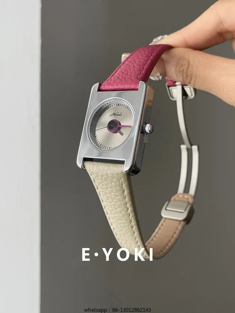 Color matching magnetic buckle large dial women's niche light luxury cute versatile quartz watch women