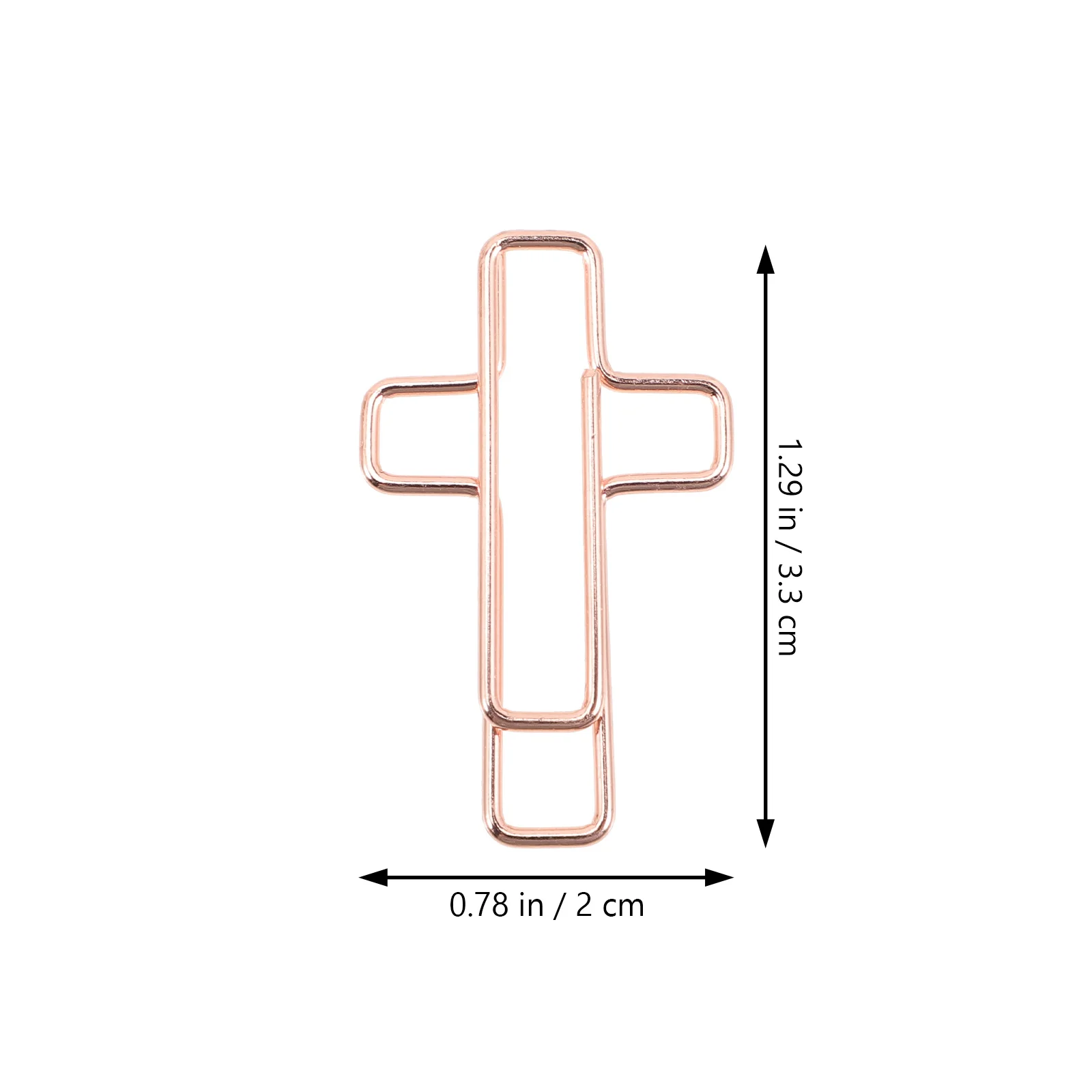 20 pçs clipes de papel cruz rosa ouro multi-uso clipes de papel de metal para fixação de documentos de escritório clipe decorativo marcadores