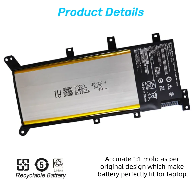 C21N1347 Laptop Battery For Asus X554L X555 X555LJ X555LD X555LP X555LN A555L F554L F555L R556 R556L Y583L W519L 7.5V 37Wh