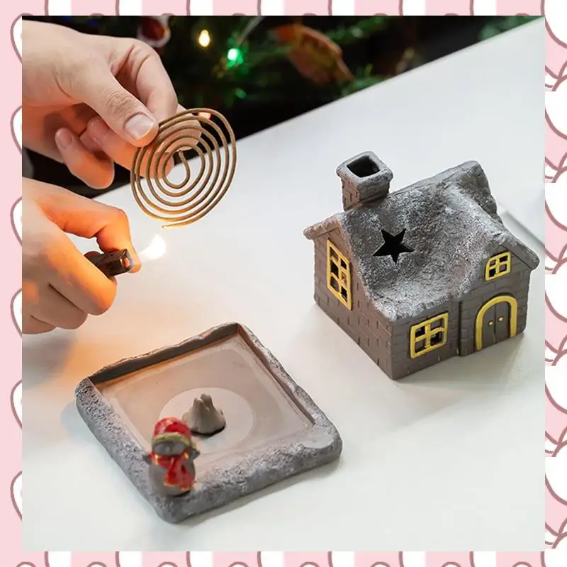 

HHTL Log Cabin Incense Burner Christmas Log Cabin Incense Burner Log Cabin Incense Burner Incense Holder