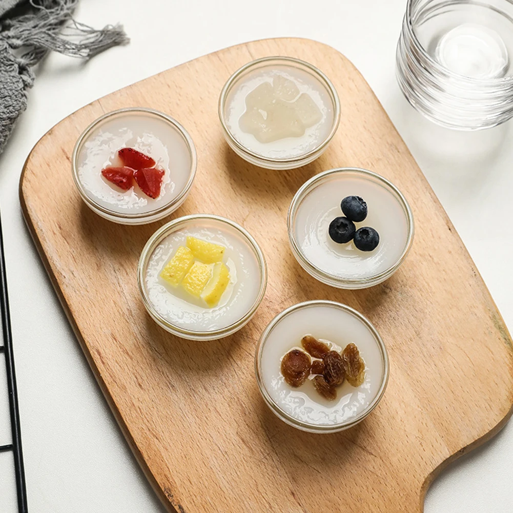 1pcs Dish Seasoning Dipping Bowl Clear Dip Pudding Charcuterie Sauce Soup Rice Custard Dessert Prep Cups Mini Small Glass Bowls