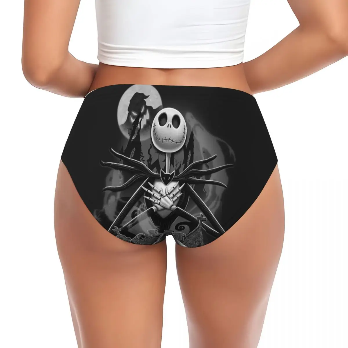 Custom Women's The Nightmare Before Christmas Brief Panties Female Soft Jack Night Horror Movie Underwear Underpants