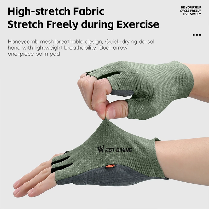 

WEST BIKING Half Finger Summer Cycling Gloves Anti-Slip Breathable Quick-Drying MTB Road Bike Gloves Durable Bicycle Gear