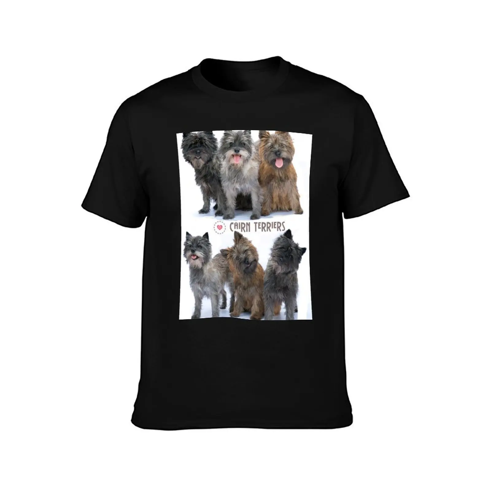 Love Cairn Terriers T-Shirt, Summer Casual Cotton Tee, Oversized Streetwear Tops, Vintage Graphic Print, Loose Fit Short Sleeve