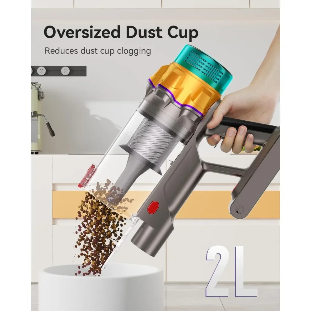 カスタマイズ可能なコードレス掃除機、48KPA 550W 65分自立式掃除機（家庭用）、コードレススティック掃除機（オーバー付き）