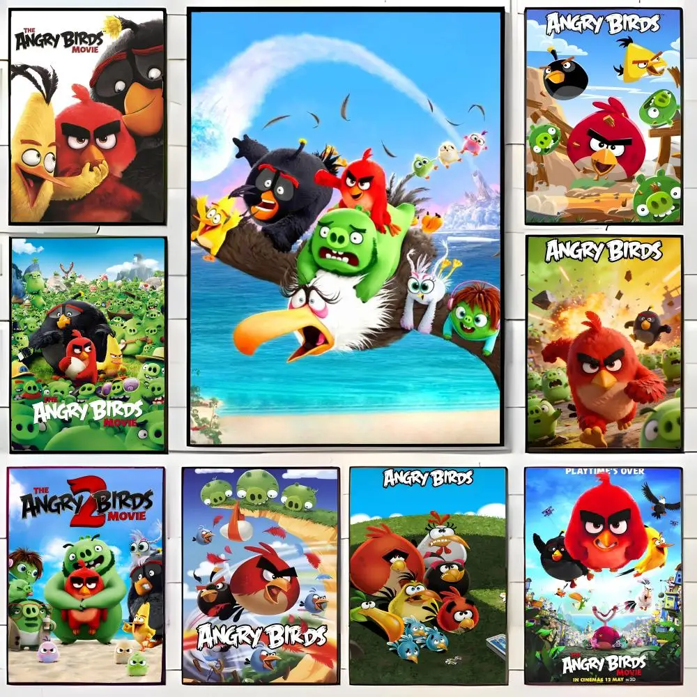 Póster de la película de la comedia animada The Angry Birds, impresión artística para pared, mural decorativo, decoración del hogar, regalo sin marco
