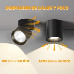 Led Spotlights Foldable Downlight Wall Spot Led Lamp Focos Ceiling Lamp Surface Mounted Indoor Lighting  for Living Room Kitchen