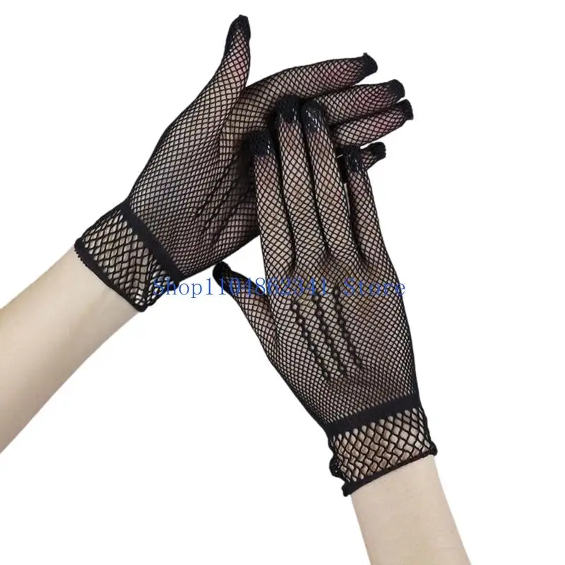 5asd Lace Evening Party Gloves Stretchy Gloves for Wedding Ceremony Breathable Outdoor Event Handwear Party Accessory