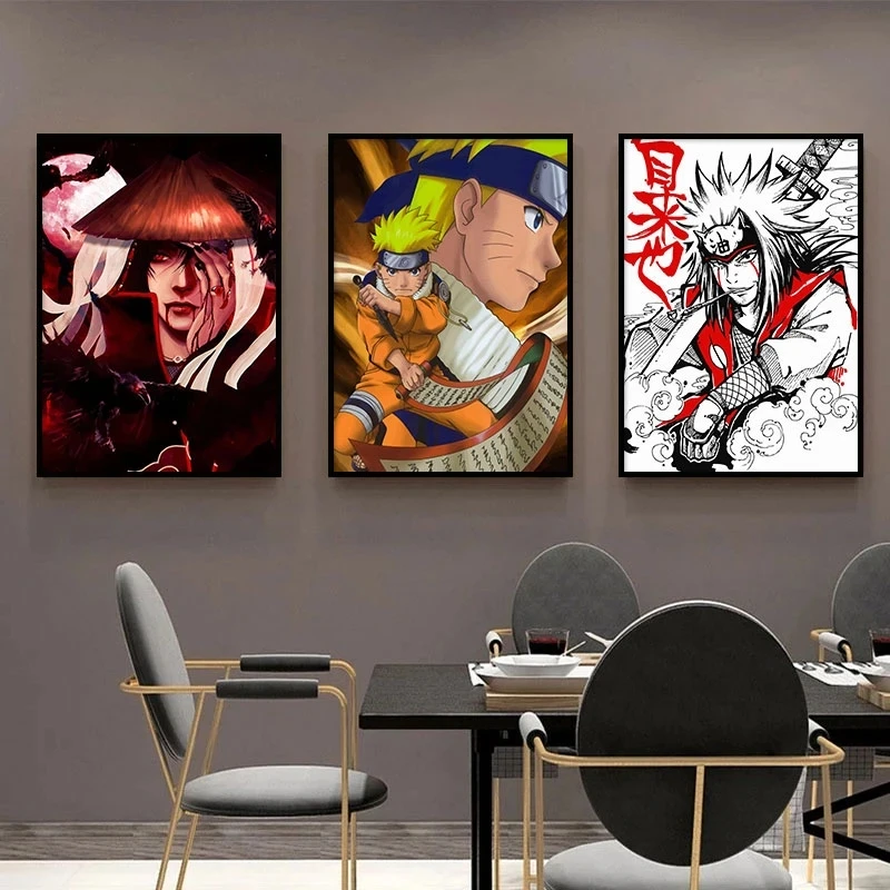 Japanese Anime Naruto Peripherals Canvas Painting Collection Posters Art Picture Wall Prints Kids Bedroom Mural Decoration Gifts