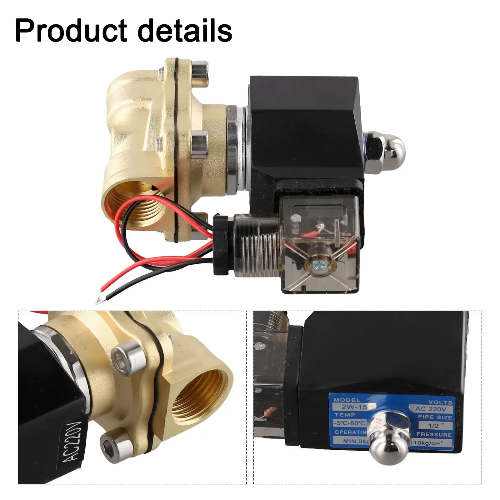 

Латунный электромагнитный клапан 12 дюймов 220 В переменного тока с прямым управлением для воды и воздуха. Эффективное уплотнение и надежная конструкция.