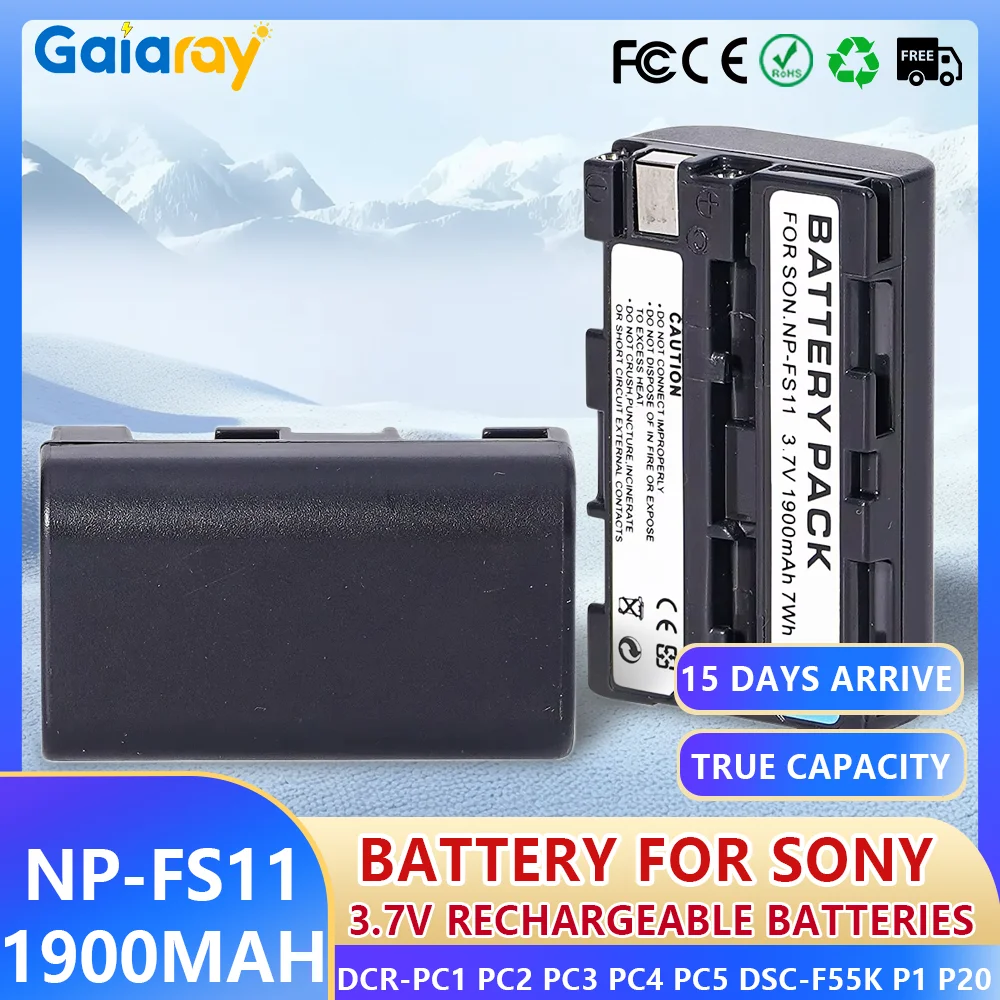 Аккумулятор NP-FS11 NP-FS10 емкостью 1900 мАч для Sony NP-F10 NP-FS12 FS21 FS31 CD-CR1 CCD-CR5 DCR-PC1 DSC-F505, аккумуляторы для камеры