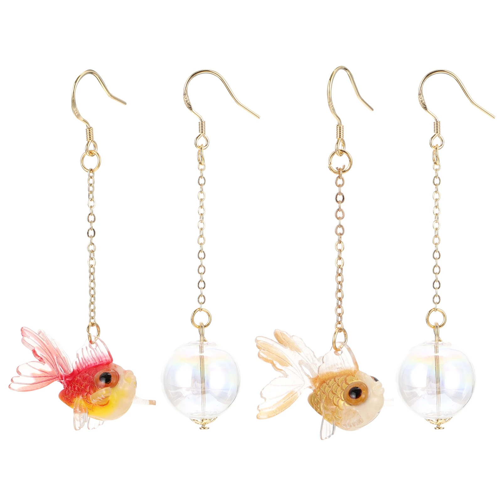 

2 Pairs Asymmetrical Earrings Pendant Trendy Dangle Drop Pendants for Women