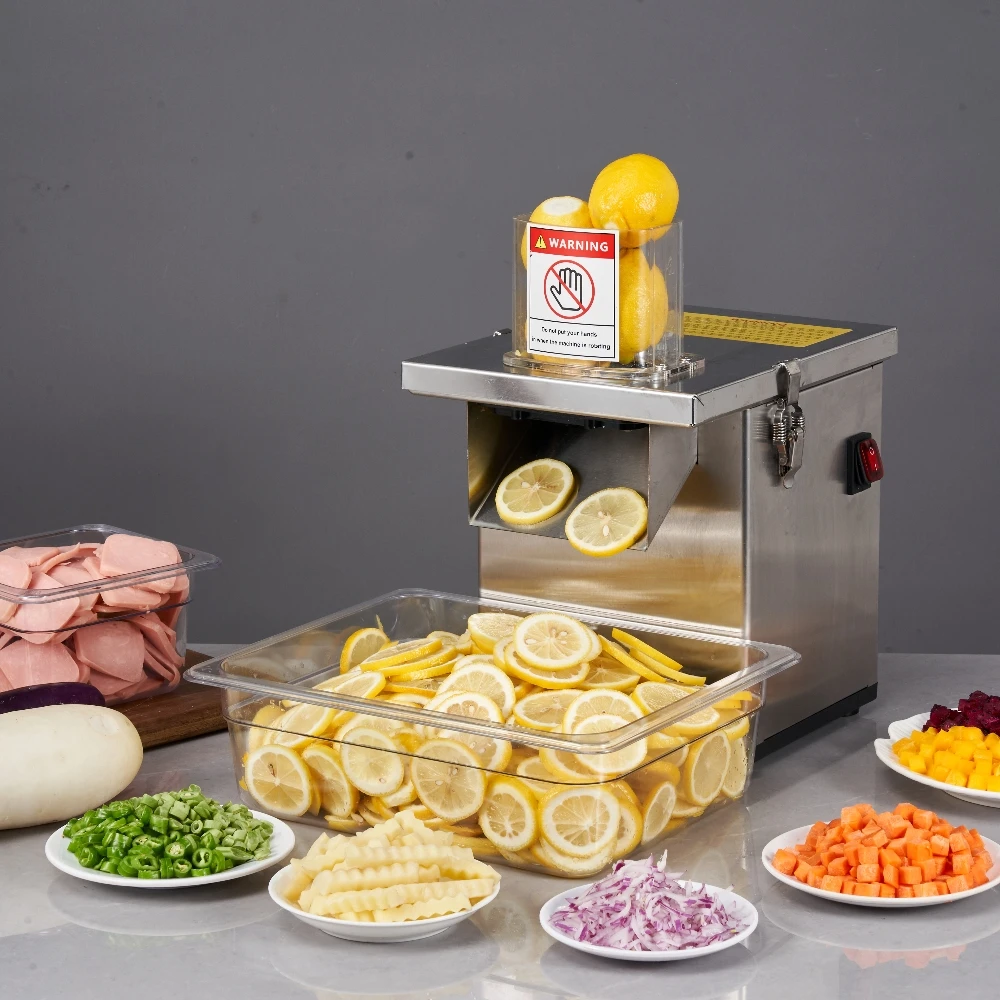 High Efficiency Electric Kitchen Shredding Machine Multi-functional 220v Vegetables & Potato Lemon Slicer for Restaurant Use
