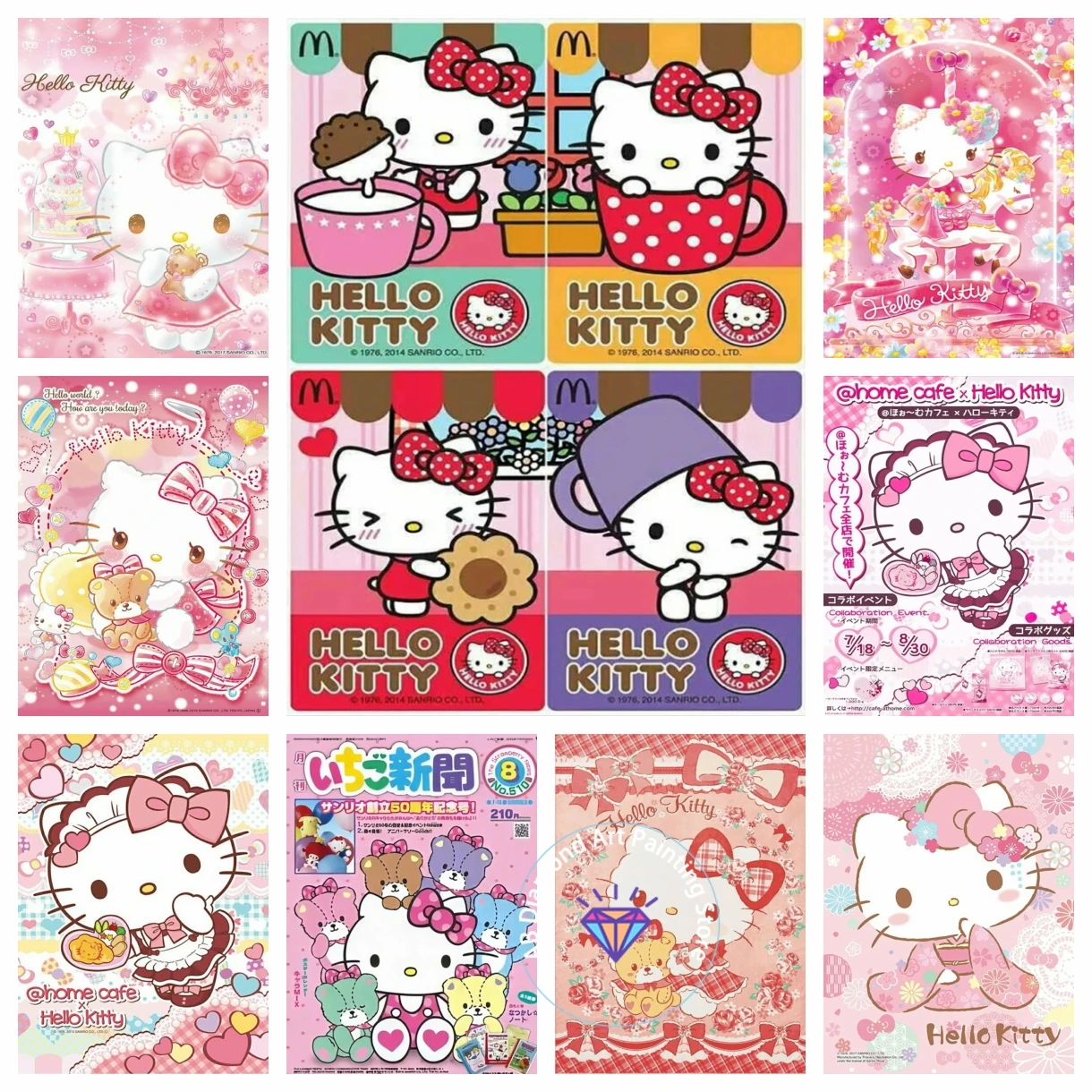 

Sanrio Hello Kitty Colorful Cute Mosaic Embroidery AB Diamond Painting Kit Cross Stitch Pictures Home 5D DIY Art New Arrivals