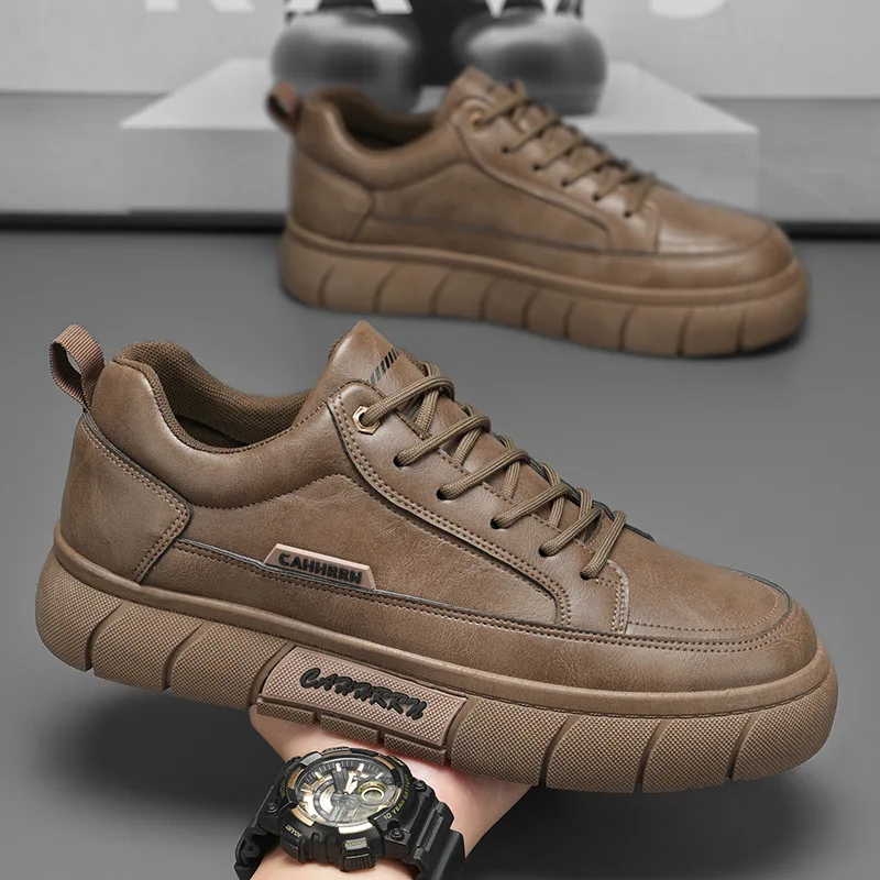 

Fashion Men's Casual Leather Shoes Classic Black Flat Sneakers Outdoor Mens Soft Bottom Sneakers 2026 New Zapatos De Hombre