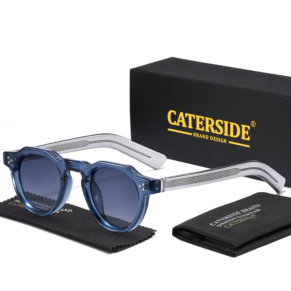 CATERSIDE Modische Runde Sonnenbrille für Damen und Herren, UV400-Schutz, kleiner Rahmen, Retro-Outdoor-Sonnenbrille zum Autofahren und Wandern – Detail 18