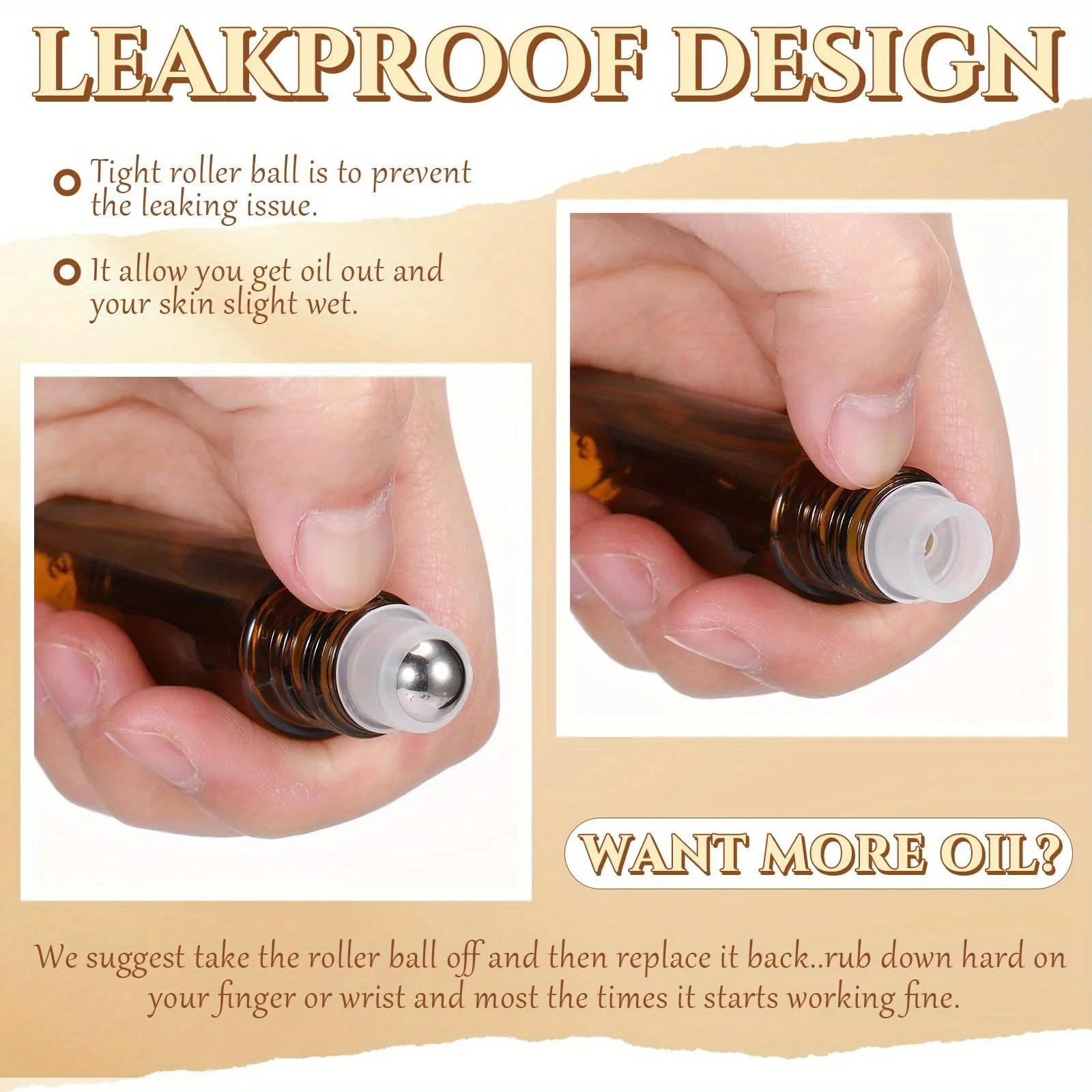 8/30 個ガラスロールオンボトル 10 ミリリットル空のエッセンシャルオイルローラーボトルステンレス鋼ボールスポイトピペットトラベルアクセサリー